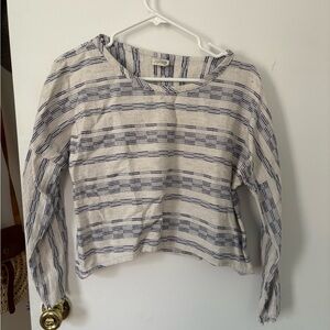 Temperate Striped Blue and White Women's Top